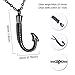 HooAMI Fish Hook Memorial Cremation Ash Urn Pendant Keepsake Necklace,Black