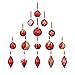 youseexmas Glass Christmas Ornaments Red Pack of 16