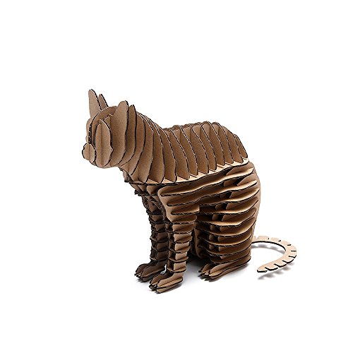 Paper Maker 3-D Puzzles for Kids Cat Model Children's Jigsaw Educational Toys for 5-10 Year (Small, Brown)