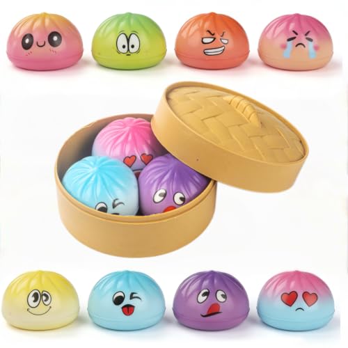 ORCHID M® 3 Pcs Sugar Glitter Dumpling Squishy,Bao Bun Squishy Dumling Mystery Box,Stress Relief Fidget Squeeze Toys for Boys Girls,Party Favors,Goodie Bags Fillers,Birthday Day Gifts（5*4）