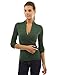 PattyBoutik Women V Neck Empire Waist Knit Top (Medium Green M)