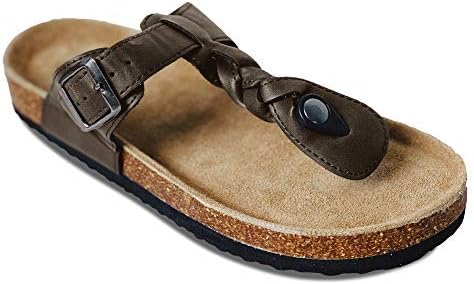 Womens Platform Thong Flip Flops Slip On T Strap Braided Cork Flat Sandals