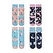 SOCKFUN Funny Girls Socks Narwhal Socks Girls Cute Kids Whale Socks, 4 Pack Narwhal Gifts For Girls