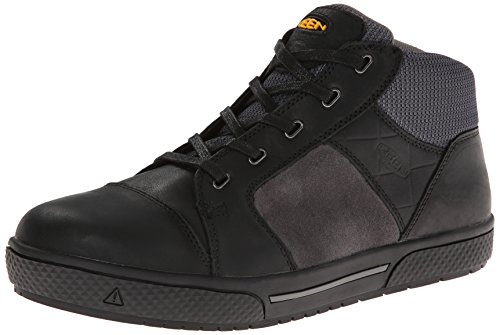 KEEN Utility Men's Destin Mid Steel Toe Shoe,Black/Gargoyle,9.5 D US