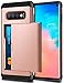 SAMONPOW Case for Galaxy S10 Case Hybrid Dual Layer Protective Shell Galaxy S10 Wallet Case Hard PC Soft TPU Inner Rubber Bumper Credit Card Slot Cover for Samsung Galaxy S10 6.1 inch Gold