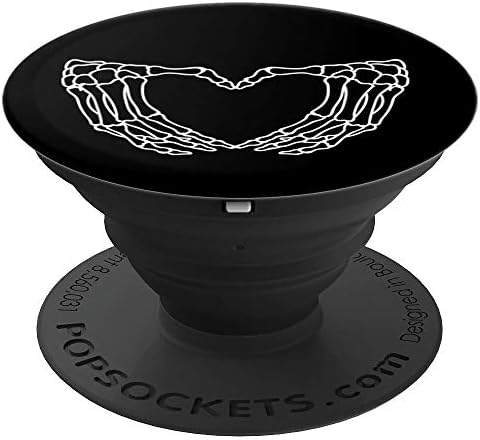 Skeleton Heart Hands, Xray Tattoo, Gamer Gift, Black PopSockets PopGrip: Swappable Grip for Phones & Tablets PopSockets Adhesive PopGrip