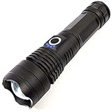 VIVIDLED LED Flashlight CREE XHP 50 19W 4000lm Super Bright Tactical Flashlight 5 Modes Zoomable Water Resistant Day White Light USB Rechargeable 26650 Battery Included