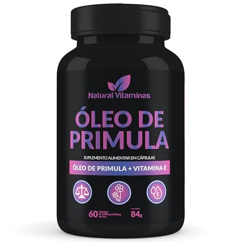 Óleo De Prímula + Vitamina E - 1 Pote com 60 Cápsulas de 1400mg/1000mg de Óleo