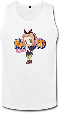 TIANYI Men's Haruno Sakura Tank Tops T Shirt XL White