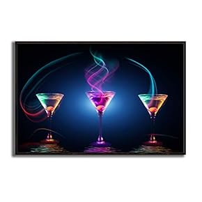 signwin Framed Canvas Wall Art Wine Cups Canvas...