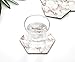 DrCor Rose Gold Hexagon Coasters for Drinks Rose Gold Marble Pattern Kitchen Decor Waterproof with Cork Backed Decorative Coasters (4 Inch,Set of 4
