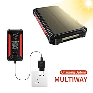 DG-Direct Powerbank Solare 30000mAh, Caricabatterie Solare Portatile Caricatore Solare Impermeabile Batteria Qi Wireless… - immagine 8