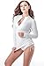 Micosuza Sun Protection Women's Basic Skins Long-Sleeve Rashguard Top, White, M for Chest 34
