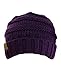 NYFASHION101 Oversized Baggy Slouchy Thick Winter Beanie Hat, Dark Purple