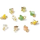 Gelirda 100Pcs Glass Triangle Dangle Charms Crystal Geometric Pendants for Jewelry Making Bracelet Necklace Crafting