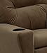 Flash Furniture Chandler Microfiber Kids Recliner with Cup Holder and Safety Recline, Contemporary Reclining Chair for Kids, Supports up to 90 lbs., Brown