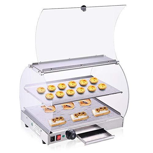 WeChef Commercial Countertop Food Warmer Display Case for Buffets Restaurant Pizza Pretzel Curved Cover Cabinet 20 inch