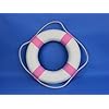 Decorative-White-Lifering-with-Pink-Bands-15-Life-Ring-Decor-Beach-Decor