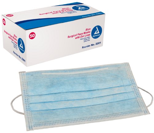 Special Case of 6 - Dynarex Corp - Masks, Surgical with Ear Loops 2201 6/Boxes of 50 (Totaling 300 Masks)