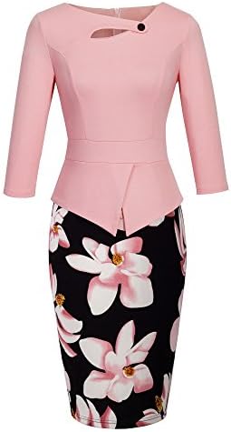 YUNICUS Women's Elegant Chic Bodycon Formal Dress Large