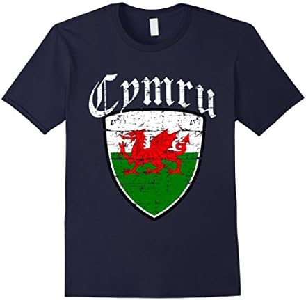 Mens Welsh Flag tshirt XL Navy