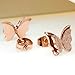 Dolland Frosted Rose Gold Butterfly Stud Earrings for Women Girl