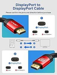 JSAUX 8K DisplayPort Cable 1.4, DP Cable