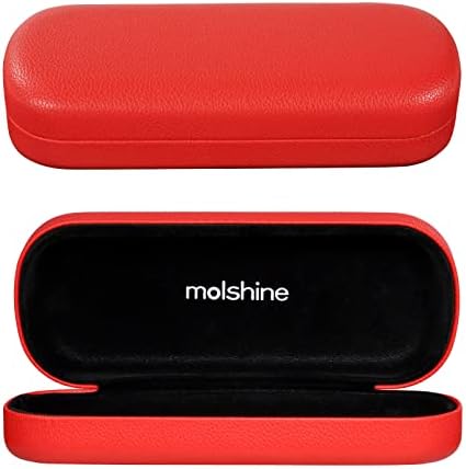 molshine Hard Shell PU Leather Glasses Case,Travel Portable - Main Image