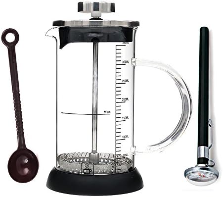 350ml Scale Mark Glass Coffee Cup Maker Cafetiere Filter French Press Kit