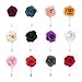 JLIKA Lapel Pins for Men Flower Pin Rose for Wedding Boutonniere Stick Boutineers (Set of 12 PINS)
