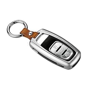 YAOBAOBAO Aluminium Afstandsbediening Autosleutel Beschermhoes Auto Sleutelhanger Sleutelhanger Case Shell,voor Audi A4…