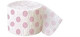30ft Light Pink Polka Dot Crepe Paper Streamers