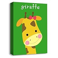 signwin-Canvas Wall Art-Cute Animal Portrait-Canvas Prints Home Artwork Decoration for Kids Bedroom,Bathroom - 12x18 inches