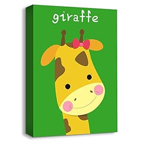 Canvas Wall Art-Cute Animal Portrait-Canvas Prints Home Artwork Decoration for Kids Bedroom,Bathroom - 12x18 inches