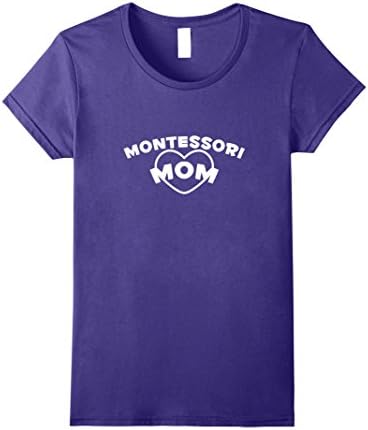Womens Cute Montessori Mom T-shirt For Mommy Large Purple
