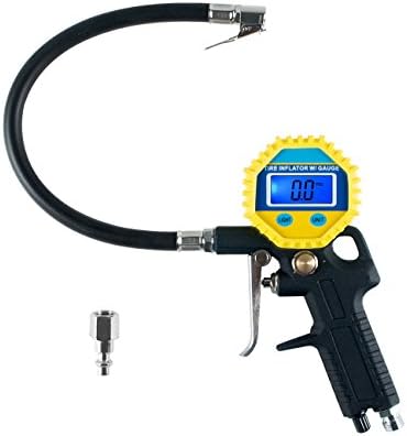 Detool Digital Tire Pressure Gauge, Tire Inflator with Hose and Lock-On Air Chuck