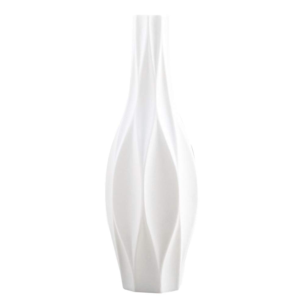 Healifty White Vase Ceramic Flower Vase Simplicity European Style Tall for Home Living Room, Size