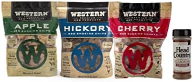 Western Variety Smoking Chips Free Head Country Original Championship Seasoning Bundle (3) - Apple, Hickory, Cherry