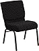 Flash Furniture HERCULES Series 21''W Stacking Church Chair in Black Dot Patterned Fabric - Gold Vein Frame