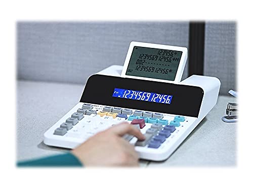 Sharp Paperless Printing Desk Calculator w/Check and Correct, Large 12-Digit LCD Primary Display, Printing Calculator/Adding Machine with Scrolling LCD Display Replacing Paper (EL-1901)