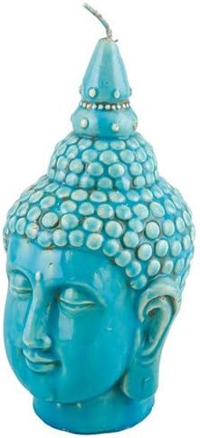 World Buyers Buddha Bust Candle 3.5x6.5 H (Turquoise)