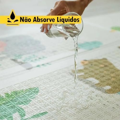 Tapete Infantil Emborrachado Térmico Antiderrapante Dobrável Atividades Dupla Face 6mm 1,80x1,50m