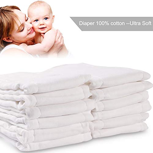 Fasoar Cloth Diapers Covers 6 ply Cotton Washable for Babies and Toddlers Multi-Use (10-35 lbs) 6 Pack