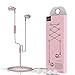 Headphones, Super Bass in-Ear Headphone with Mic, Wired Headset Earbuds Stereo & Remote Control Noise Reduction for Sports Running (Pink)