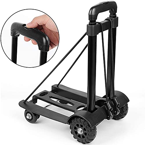 ZOENHOU 40KG 88Lbs Black Folding Hand Truck, Solid Construction Utility