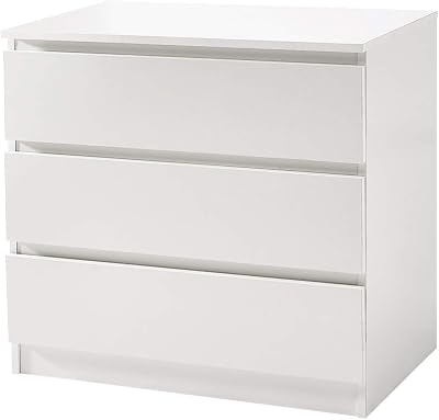 Panana 3/4/5/6 Drawer Chest Of Drawers White Modern No Handle Metal Runner