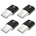 USB Type C Adapter,4-Pack (Mini Version) Aluminum Micro USB to USB C Convert Connector Fast Charging Compatible Samsung Galaxy S10 S9 S8 Plus,Note 9 8,Pixel 3 2 XL,LG V35 V30 G7 G6,Moto Z2 Z3(Black)