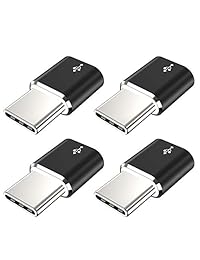 Adaptador USB tipo C, paquete de 4 mini USB C de aluminio a Micro USB Convertir Conector de Carga Rápida Compatible Samsung Galaxy S9 S8 Plus Note 9 8,Pixel 3 2 XL,LG V40 V35 V30 G7 G6,Nexus 6P 5X,Moto Z2 Z3