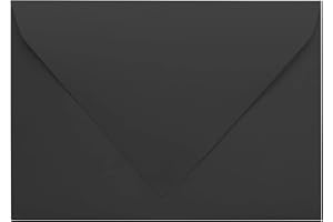 Darling Souvenir A2 Black Invitation Envelopes (4 3/8 x 5 3/4) Euro V-Flap 80 LBS Ideal for Weddings, Birthday, Invitations, 