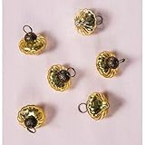 Luna Bazaar Mercury Glass Mini Ornaments (1 to 1.5-inch, Gold, Lucy Design, Set of 6) - Great Gift Idea, Vintage-Style Decorations for Christmas, Special Occasions, Home Decor and Parties